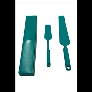 2-Piece Silicone Squeegee Spatula Set Aqua
